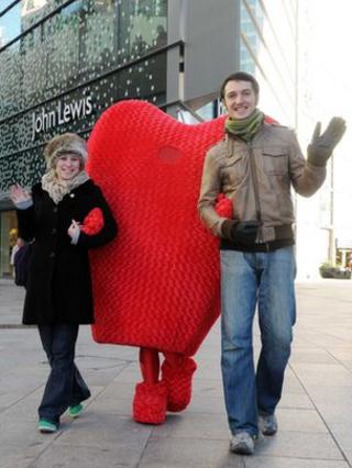 Calon fawr goch yn crwydro Caerdydd