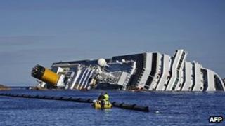 The wreck of the Costa Concordia cruise ship