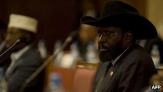 Salva Mayardit Kiir, President of South Sudan attends talks in the Ethiopian capital Addis Ababa January 27, 2012