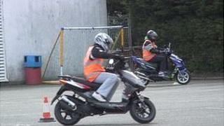 Guernsey compulsory basic motorcycle training at La Mare de Carteret High School