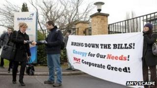 Protesters outside British Gas HQ