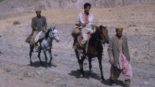 Ian Hedge on a horse in Afghanistan