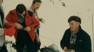 Harry Lawrie (R) and members of the Killin MRT