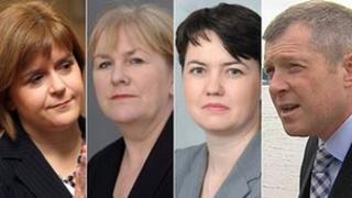 Nicola Sturgeon, Johann Lamont, Ruth Davidson and Willie Rennie