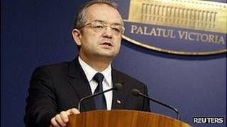 Romania's ex-PM Emil Boc (file pic Jan 2012)