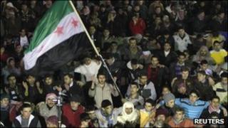 Demonstrators in Syria