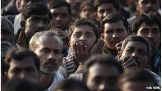 Supporters of the Congress party in Uttar Pradesh, Fab 2012