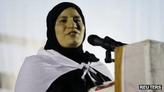 Fadheela al-Mubarak after her release (6 February 2012)