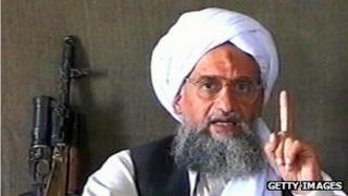 Ayman al-Zawahiri (still from a video, 2005)