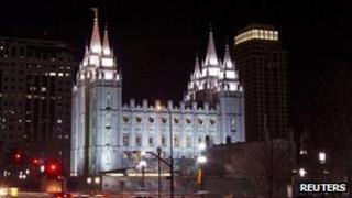 LDS' Mormon Temple in downtown Salt Lake City, Utah 27 January 2012