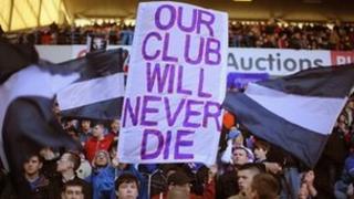 Rangers fans at Ibrox