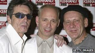 Michael Davis (left) with MC5 bandmates Wayne Kramer and (right) Dennis Thompson