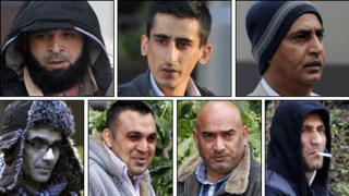 Top row l-r: Abdul Rauf, Kabeer Hassan and Abdul Qayyum. Bottom row l-r: Liaquat Shah, Qamar Shahzad, Mohammed Amin and Mohammed Sajid