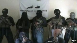 Video grab from video allegedly showing members of Nigerian Islamist group Boko Haram in northern Nigeria