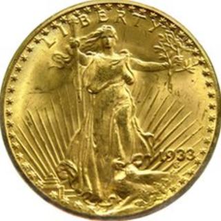 Obverse of a United States, 20 dollars, 1933, courtesy of the National Numismatic Collection, Smithsonian Institution