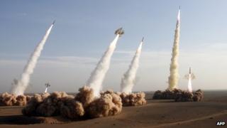 Iran's Revolutionary Guards fire Shahab-2 missiles (2 November 2006)
