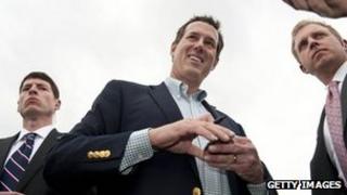 Rick Santorum campaigning in Lenexa, Kansas, 7 March