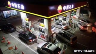A petrol pump in China