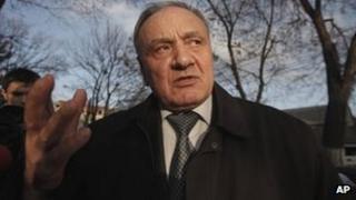 Nicolae Timofti speaking to reporters in Chisinau, 13 March