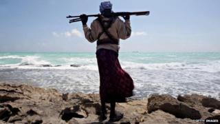 An armed Somali pirate