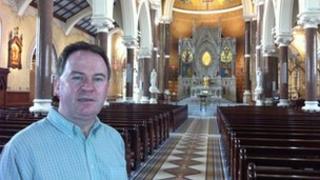 Fr Murtagh in the newly refurbished Clonard Monastery
