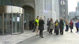 Staff outside Marischal College