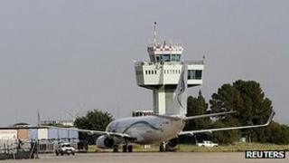 Plane on tarmac in Tripoli - file pic