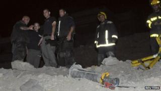 Grad rocket being inspected in Eilat