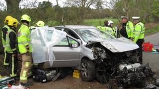 The scene of the accident in Black Park in Langley