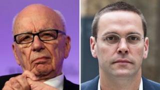 Media mogul Rupert Murdoch and son James Murdoch