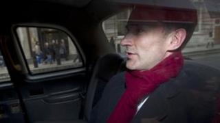 Jeremy Hunt leaving his office on the 24 April 2012