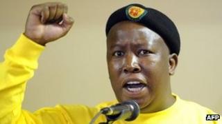 Now-expelled ANC Youth League leader Julius Malema during a meeting in Pretoria on 10 February 2012