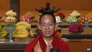 Picture of the Panchen Lama at the conference in Hong Kong