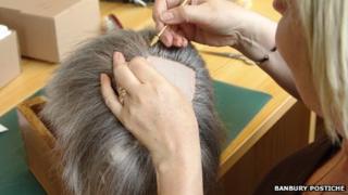 Professional wig-making photograph from Banbury Postiche