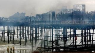 Hastings Pier after the fire