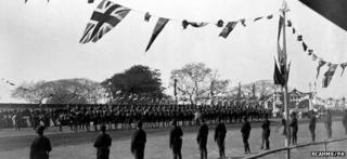 Undated photo of celebrations for the visit of King George V and Queen Mary to Calcutta in 1912