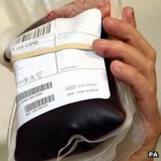 Bag of donated blood