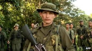 Video grab of a man identifying himself as Farc commander Anzicar