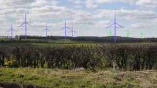 Artist impression of Derbyshire wind farm