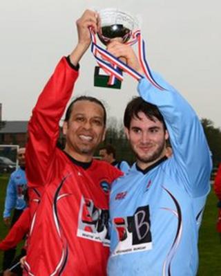 Bil Bungay from London and Richard Bungay from Yeovil hold the trophy