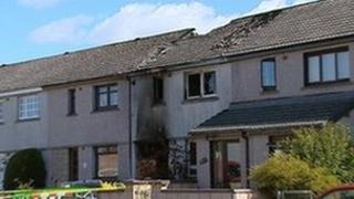 Damaged house in Kintail Crescent