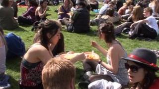 People at the event in College Green