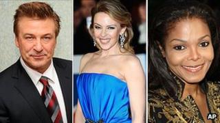 Alec Baldwin, Kylie Minogue and Janet Jackson