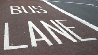 Bus Lane road markings