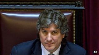 Vice-President Amado Boudou at a debate on 25 April 2012