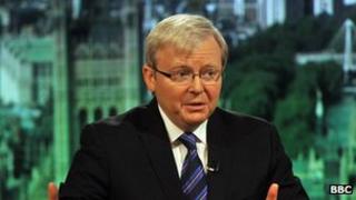 File photo: Former Australian Prime Minister Kevin Rudd