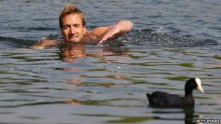 Ben Fogle swimming in Hyde Park