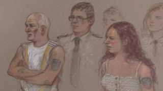 Court sketch of Mick and Mairead Philpott