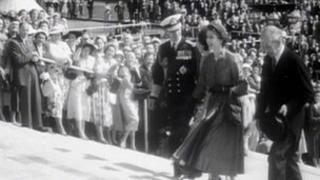 Queen Elizabeth during her Coronation visit to NI in 1953