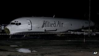 Crashed cargo plane at Accra airport. 2 June 2012